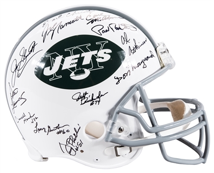1968-69 Superbowl III Champions New York Jets Team Signed Authentic Throwback Helmet With 24 Signatures Including Namath & Maynard (Steiner)